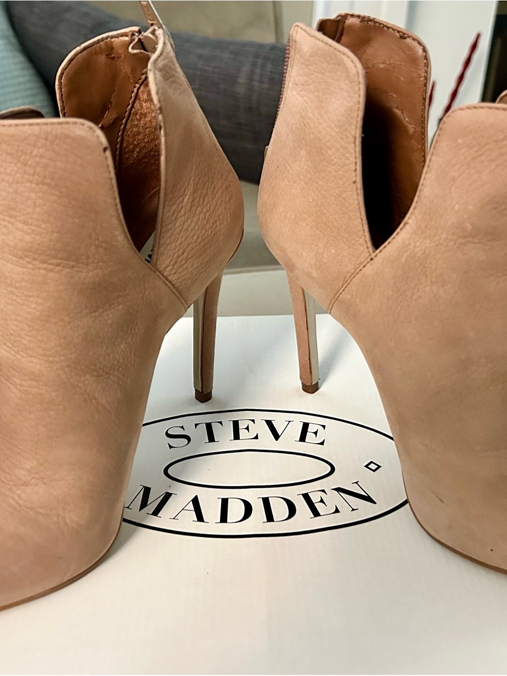 Steve Madden Women’s Nude Suede High Heel Bootiesi